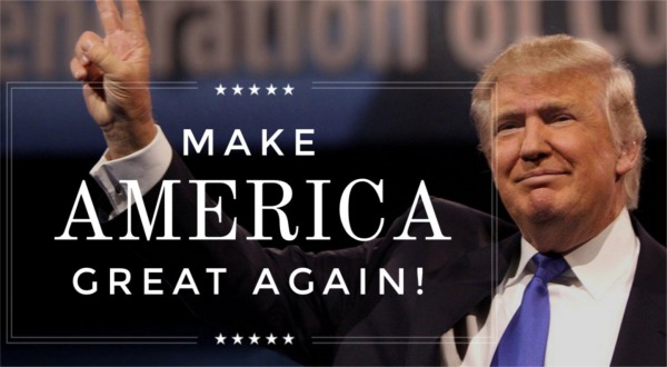 Trump and campaign slogan